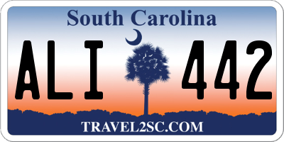 SC license plate ALI442