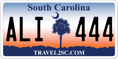 SC license plate ALI444