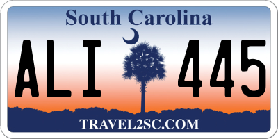 SC license plate ALI445