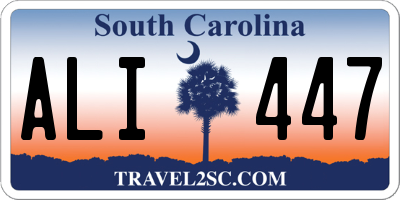 SC license plate ALI447