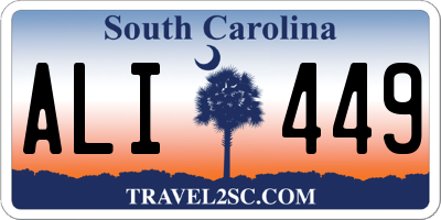 SC license plate ALI449