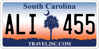 SC license plate ALI455