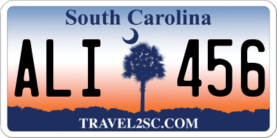 SC license plate ALI456