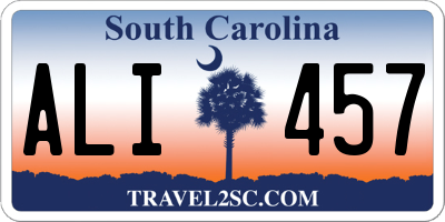 SC license plate ALI457