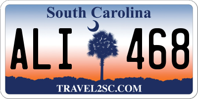 SC license plate ALI468