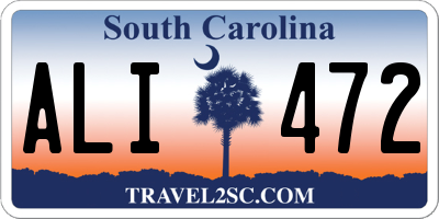 SC license plate ALI472