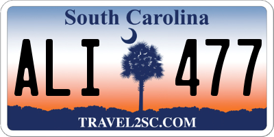 SC license plate ALI477