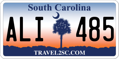 SC license plate ALI485