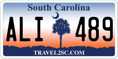 SC license plate ALI489