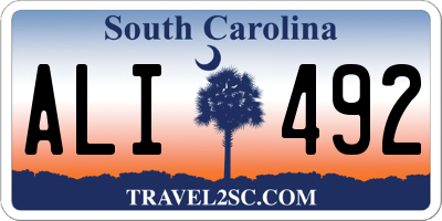 SC license plate ALI492