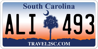 SC license plate ALI493