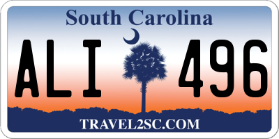 SC license plate ALI496