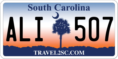 SC license plate ALI507