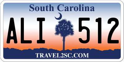 SC license plate ALI512