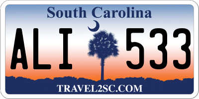 SC license plate ALI533