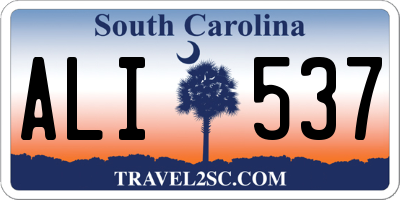 SC license plate ALI537