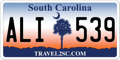 SC license plate ALI539
