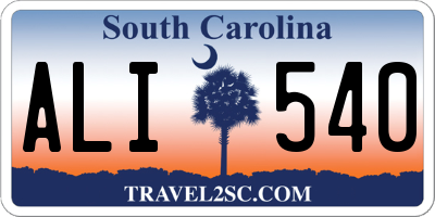 SC license plate ALI540
