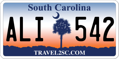 SC license plate ALI542