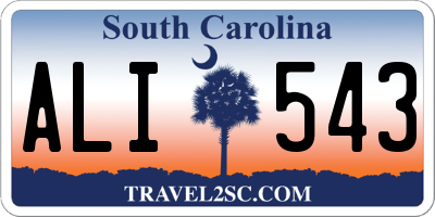 SC license plate ALI543
