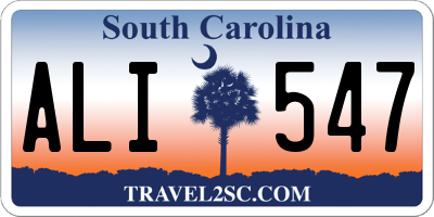 SC license plate ALI547