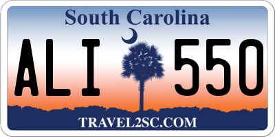 SC license plate ALI550