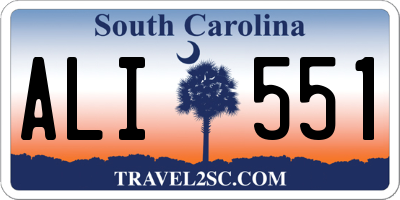 SC license plate ALI551