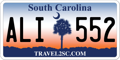 SC license plate ALI552