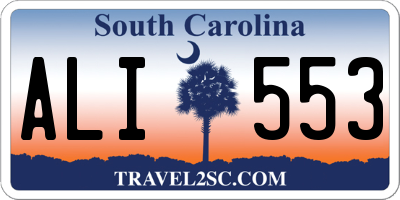 SC license plate ALI553