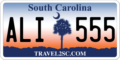 SC license plate ALI555