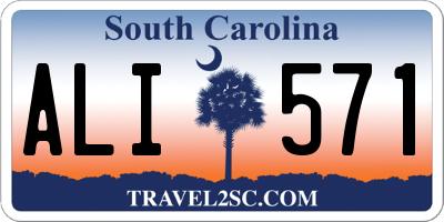SC license plate ALI571