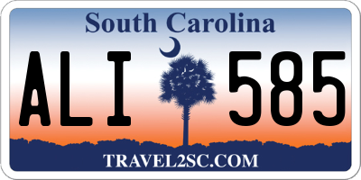 SC license plate ALI585