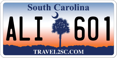 SC license plate ALI601