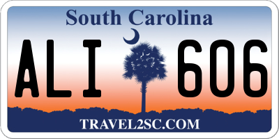 SC license plate ALI606