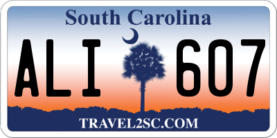 SC license plate ALI607