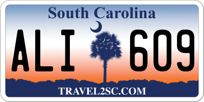 SC license plate ALI609