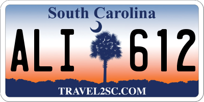 SC license plate ALI612