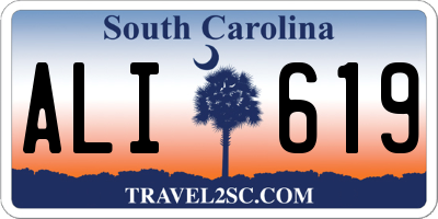 SC license plate ALI619