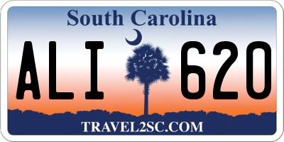 SC license plate ALI620