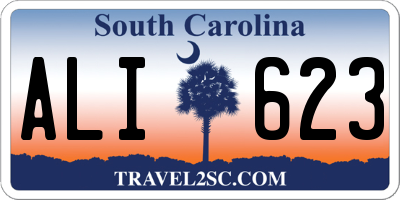 SC license plate ALI623