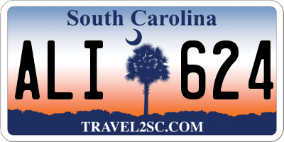 SC license plate ALI624