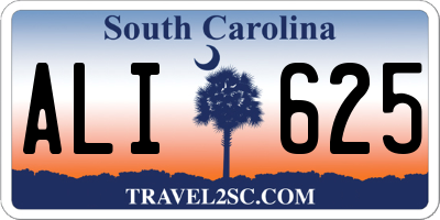 SC license plate ALI625