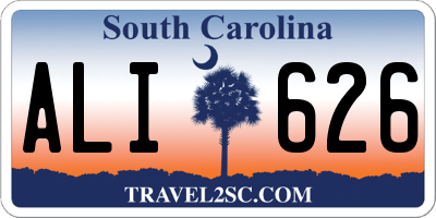 SC license plate ALI626