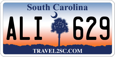 SC license plate ALI629