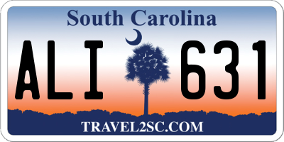 SC license plate ALI631