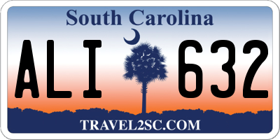 SC license plate ALI632