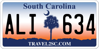 SC license plate ALI634