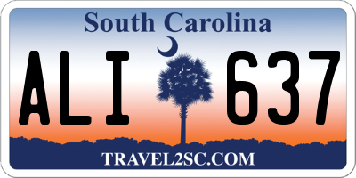 SC license plate ALI637