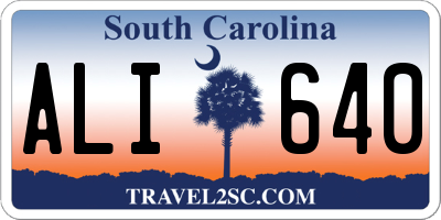 SC license plate ALI640