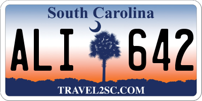 SC license plate ALI642